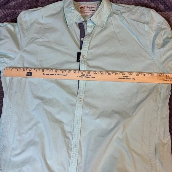Robert Graham Jeans Mens 2XL Tailored Fit Mint Green Button Down Roll Tab Shirt - Picture 5 of 9